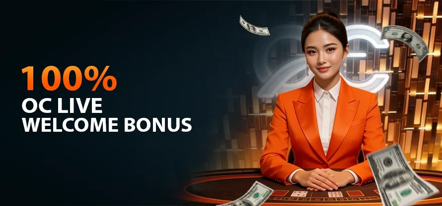 100% OC Live Welcome Bonus promotion banner