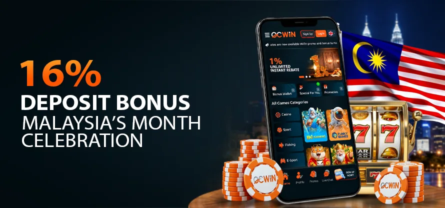 Malaysia's Month Celebration 16% Deposit Bonus promotion banner